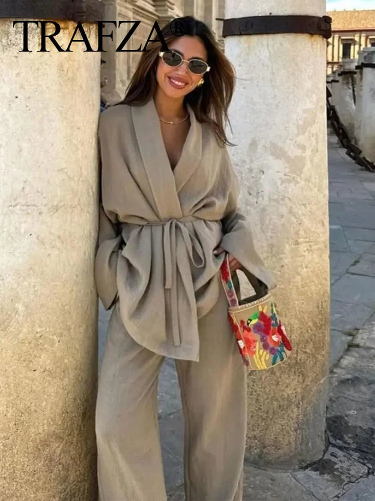 Women’s Casual Linen 2-Piece Set