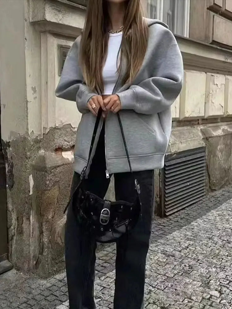 Casual Loose-Fit Zip Jacket